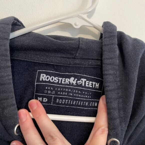 ROOSTER TEETH FUNHAUS Mens Navy Blue Double Sided Full Zip Hoodie Sweatshirt M - Picture 5 of 15